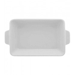 Refratário 28cm Por 16,5cm Por 5cm Porcelana Com Alca Basic Branco